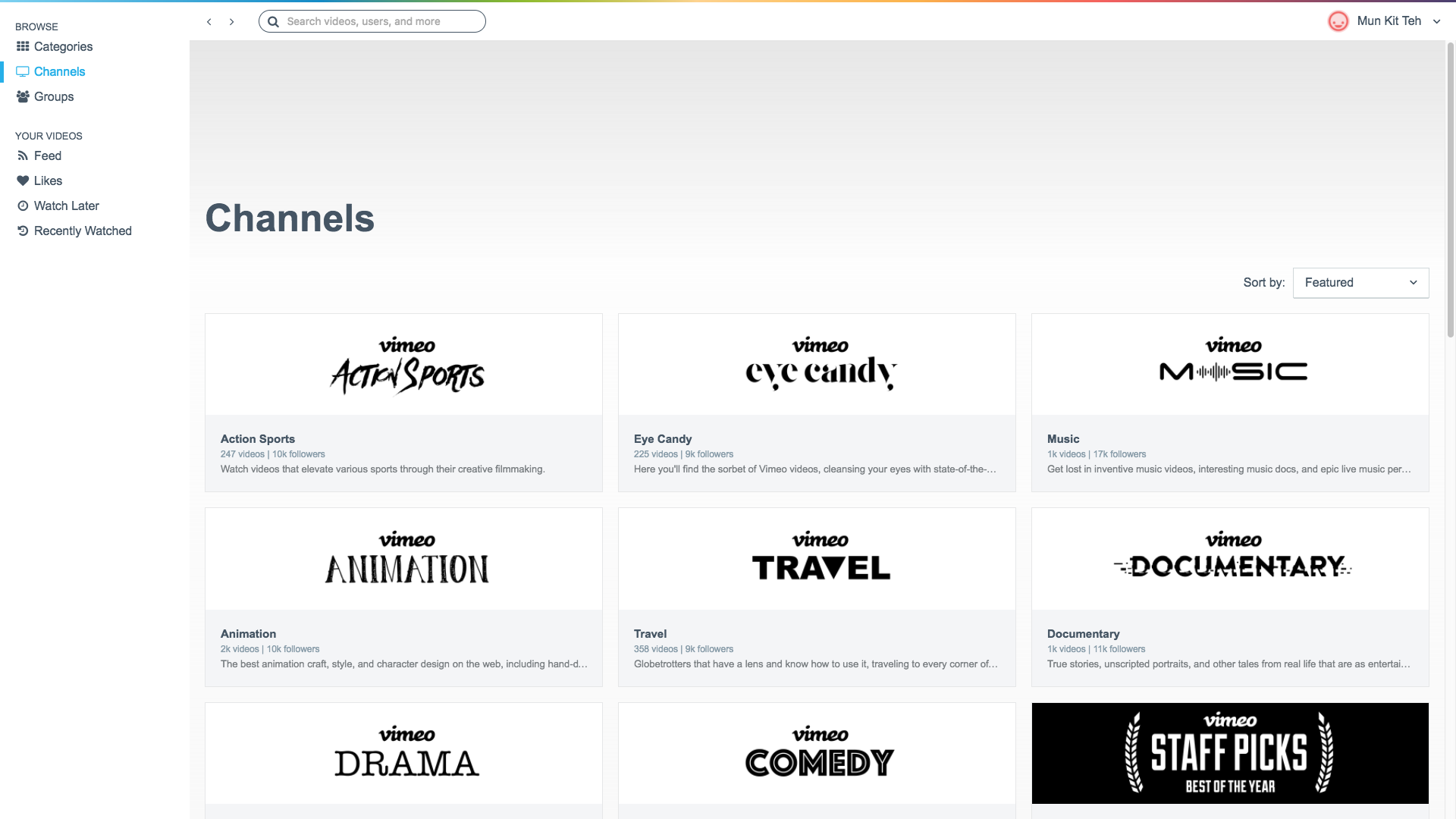 Channels Page